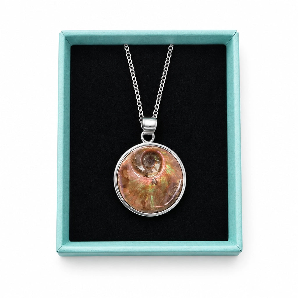 Abalone and Sterling Silver Disc Necklace