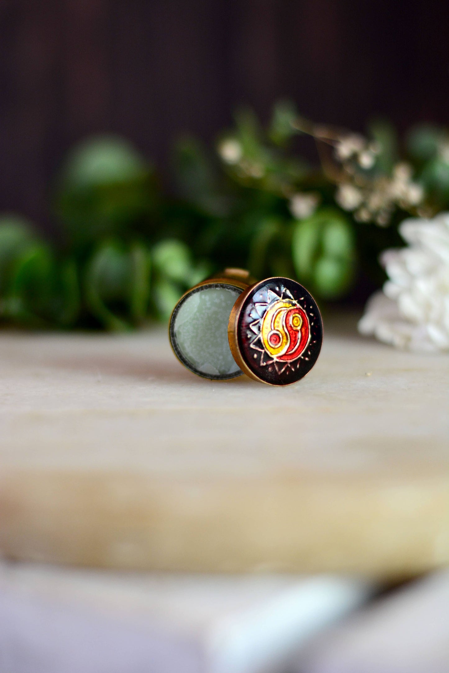 Packaged Solid Perfume in Brass Jar- Jasmine