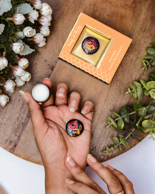 Packaged Solid Perfume in Brass Jar- Jasmine