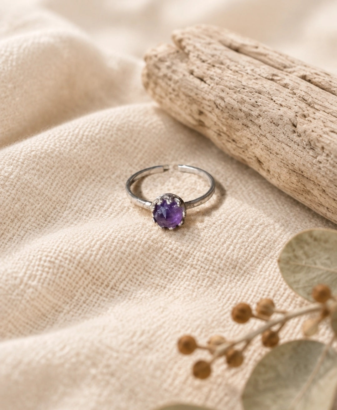 Amethyst and Sterling Silver Ring