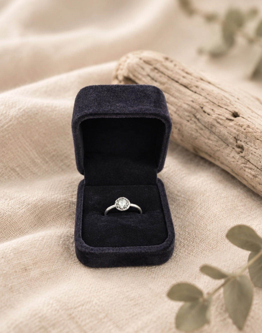 Labradorite Ring With Crown Setting