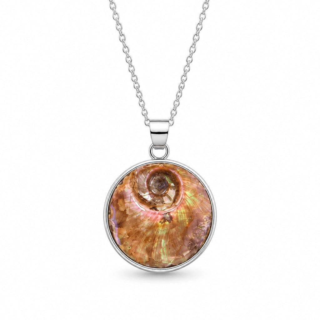 Abalone and Sterling Silver Disc Necklace