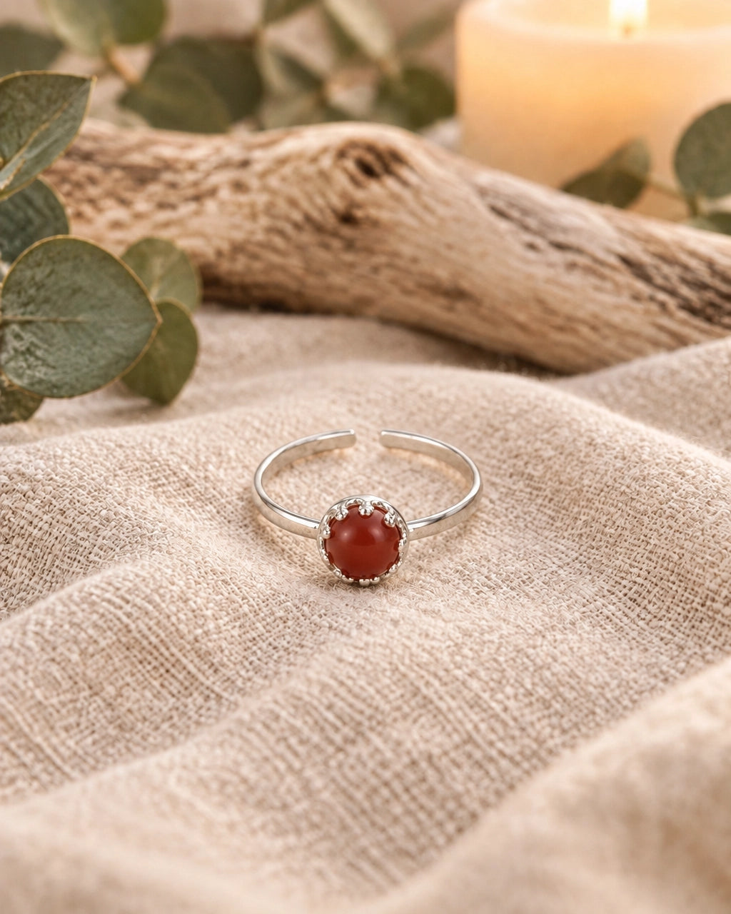 Carnelian Crown Ring