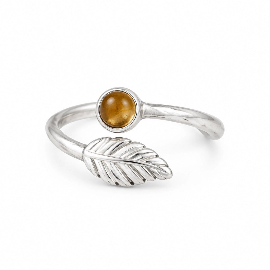 Tiger's Eye Ring With Leaf Detail