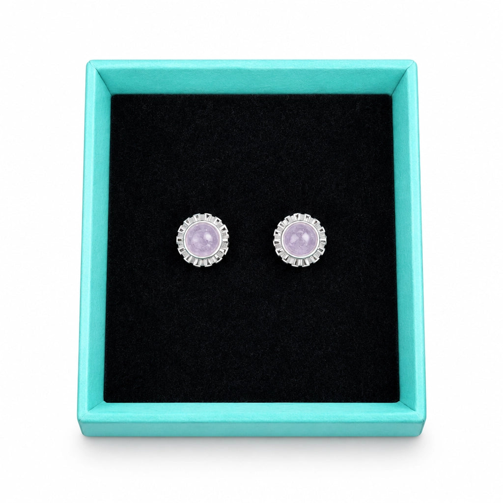 Amethyst and Sterling Silver Stud Earrings