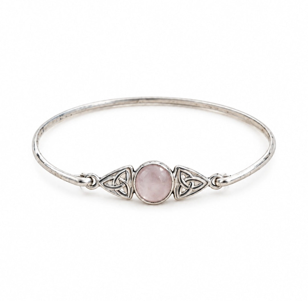 Moonstone and Sterling Silver Triquetra Bracelet