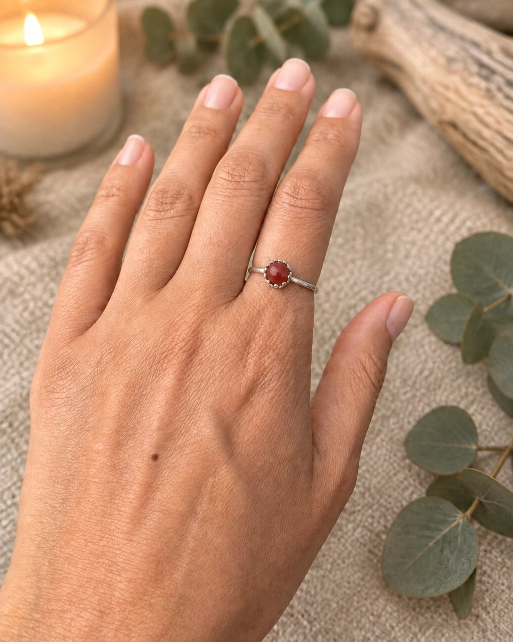 Carnelian Crown Ring