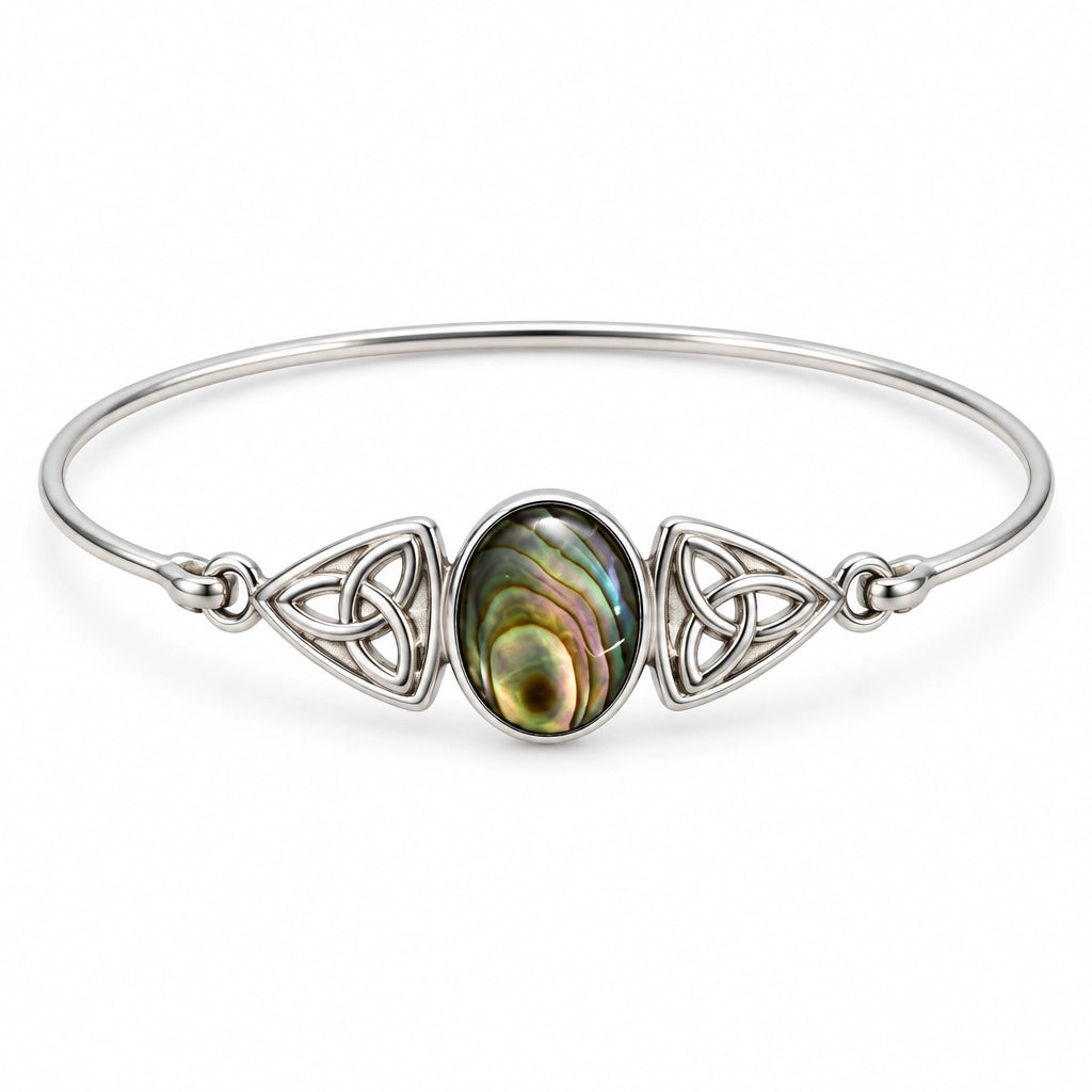 Abalone and Sterling Silver Triquetra Bracelet