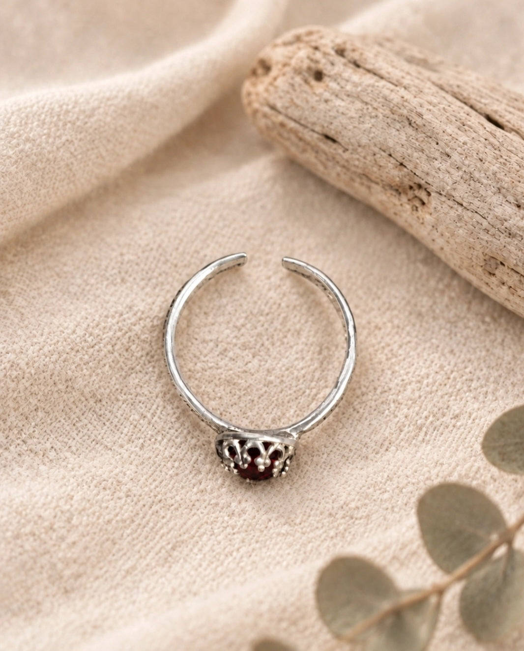 Labradorite Ring With Crown Setting