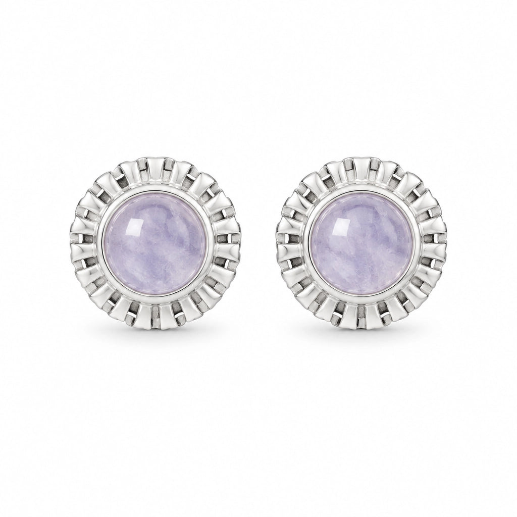 Amethyst and Sterling Silver Stud Earrings