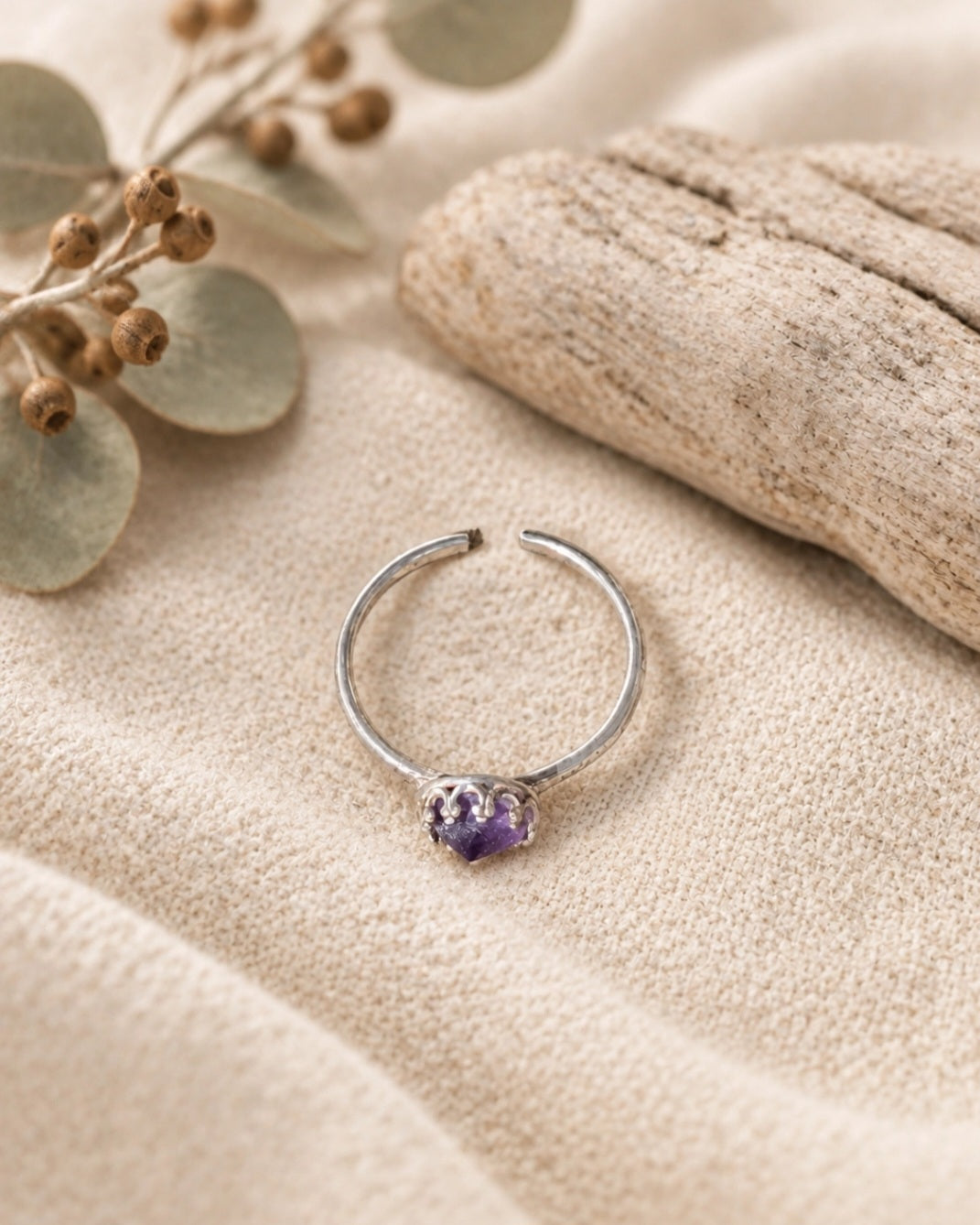 Amethyst and Sterling Silver Ring