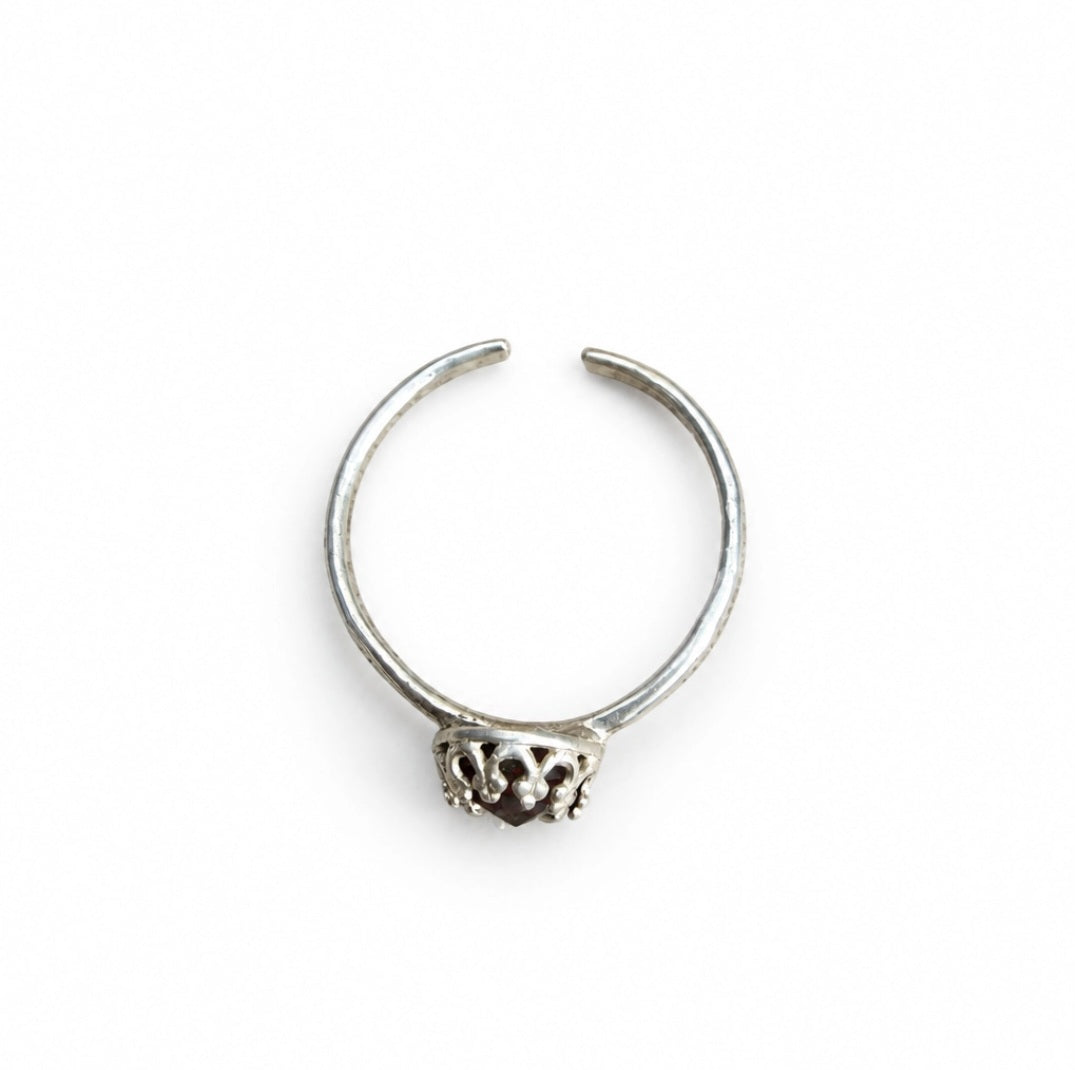 Labradorite Ring With Crown Setting