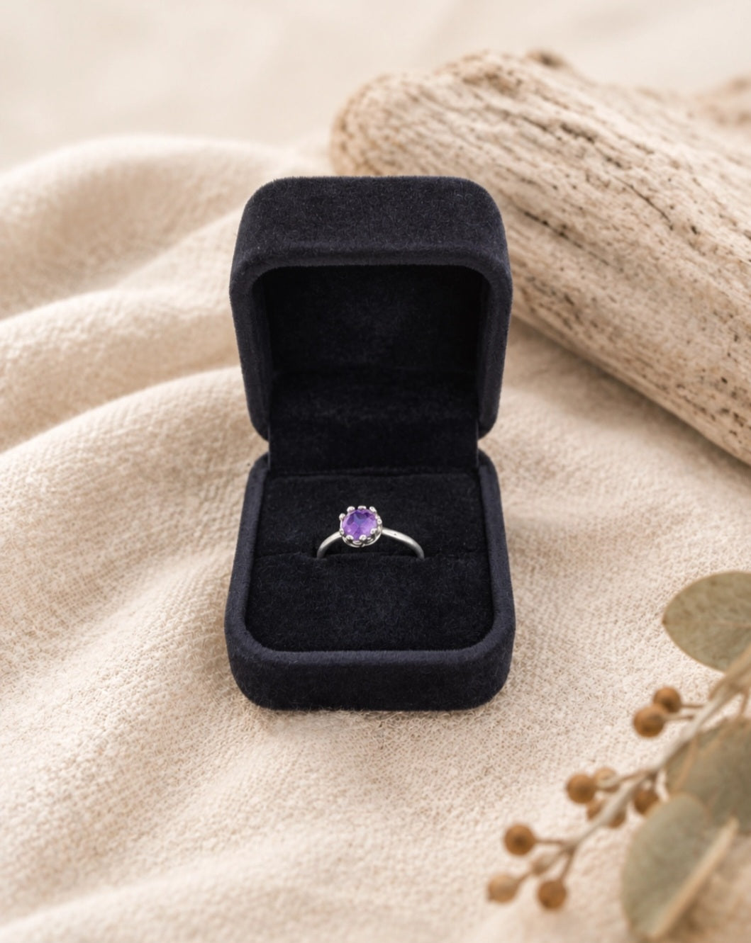 Amethyst and Sterling Silver Ring